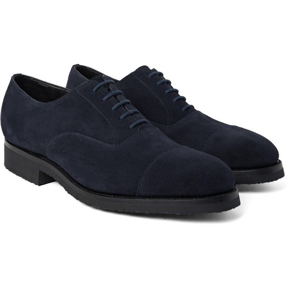 J.M. Weston 300 Navy Suede Oxfords Men’s Sz 8UK. - Picture 2 of 14